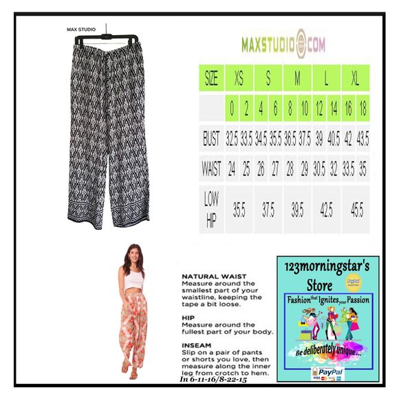 MAX STUDIO NEW Bohemian Drawstring Flowing Wide Leg Pant M - Picture 11 of 11